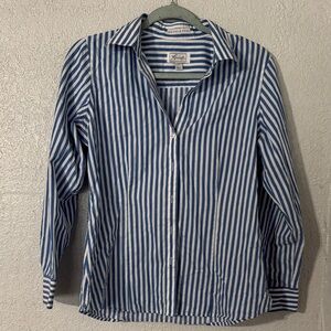 Brooks Brothers Navy and White Striped Shirt